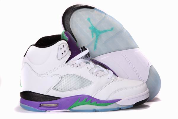 Women Jordan Shoes 5 Grade AAA White Grape